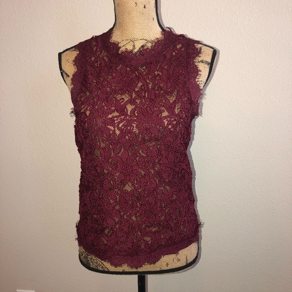 Tops - Maroon Lace Top